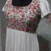 elegant white georgette long frock