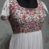 elegant white georgette long frock