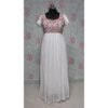 elegant white georgette long frock